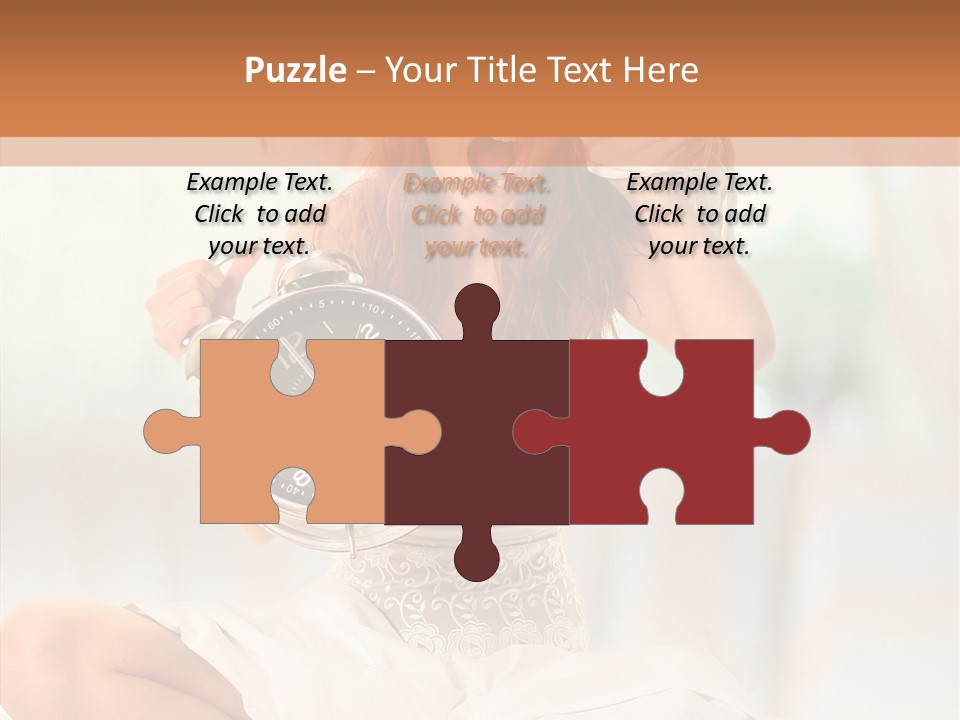 Female White Ring PowerPoint Template