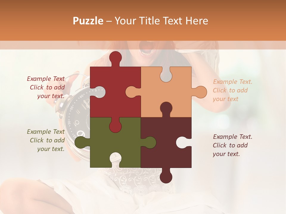 Female White Ring PowerPoint Template