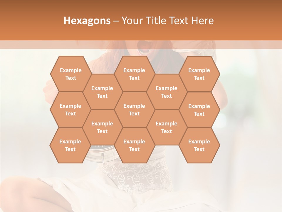 Female White Ring PowerPoint Template