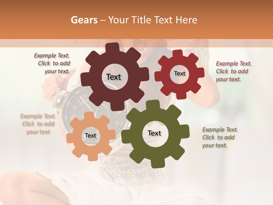 Female White Ring PowerPoint Template