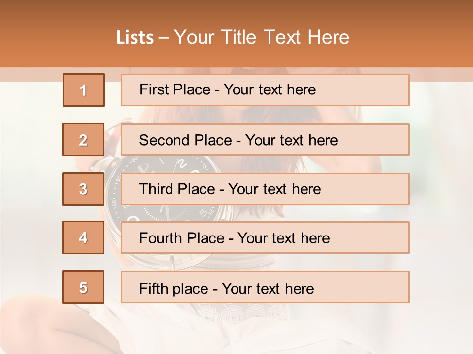 Female White Ring PowerPoint Template