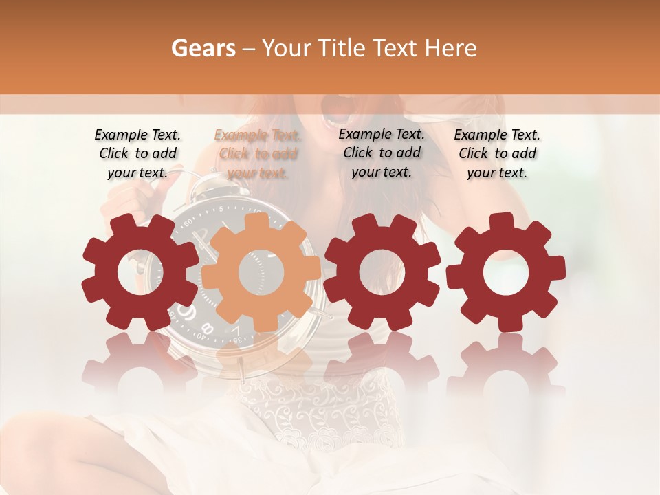 Female White Ring PowerPoint Template