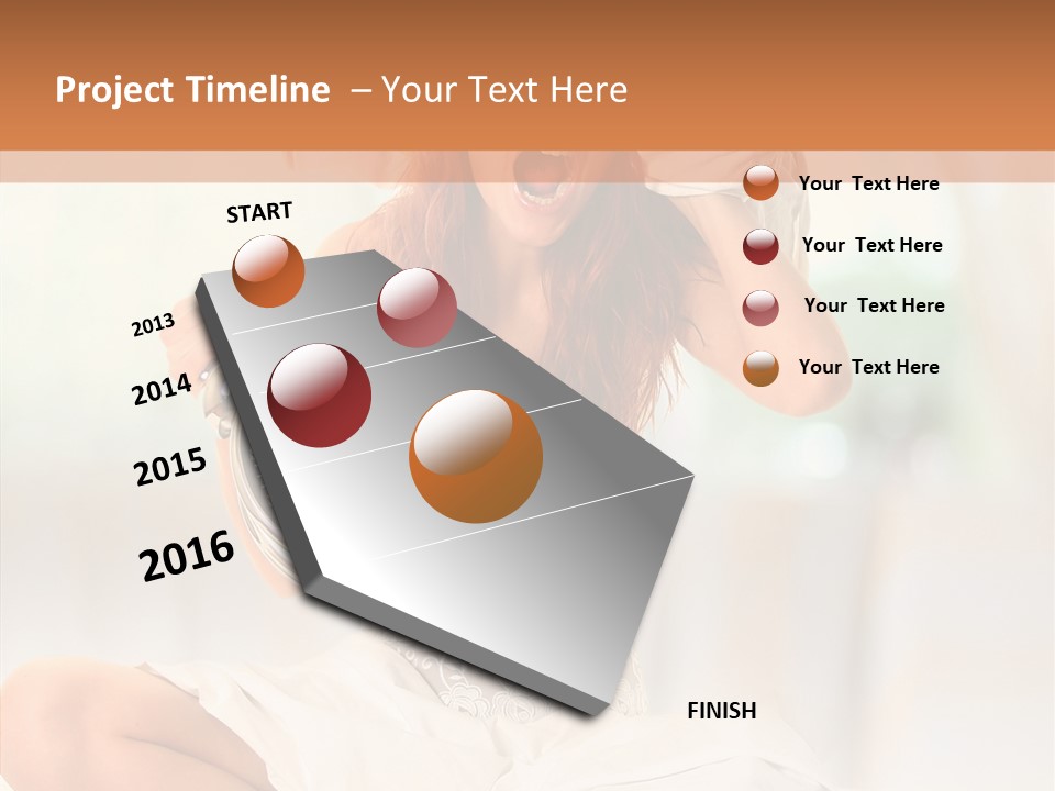 Female White Ring PowerPoint Template