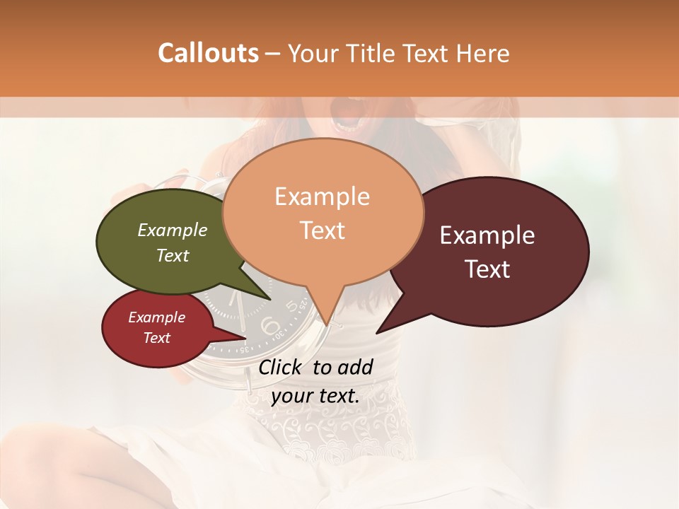 Female White Ring PowerPoint Template