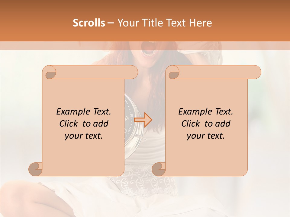 Female White Ring PowerPoint Template