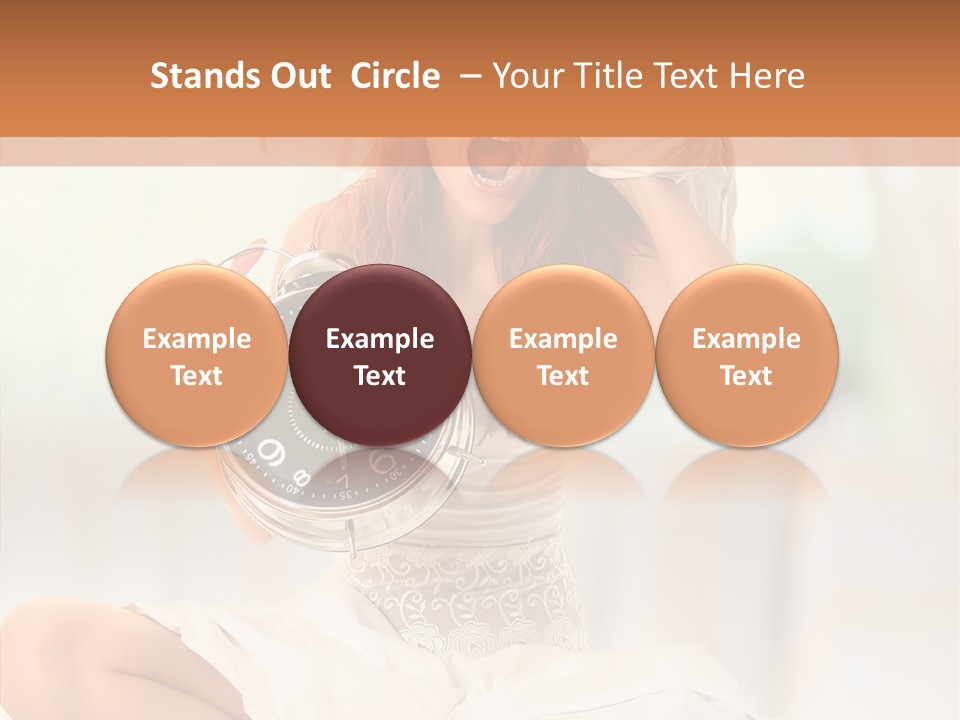 Female White Ring PowerPoint Template