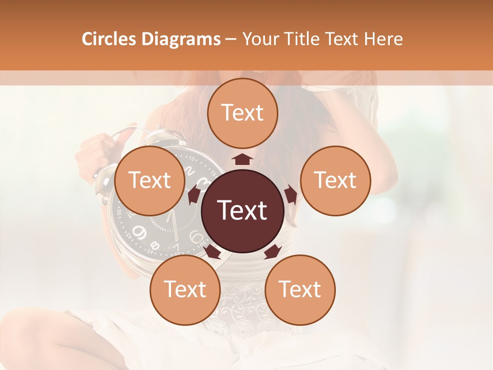 Female White Ring PowerPoint Template