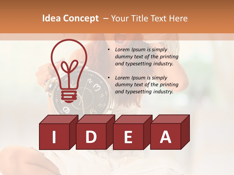 Female White Ring PowerPoint Template