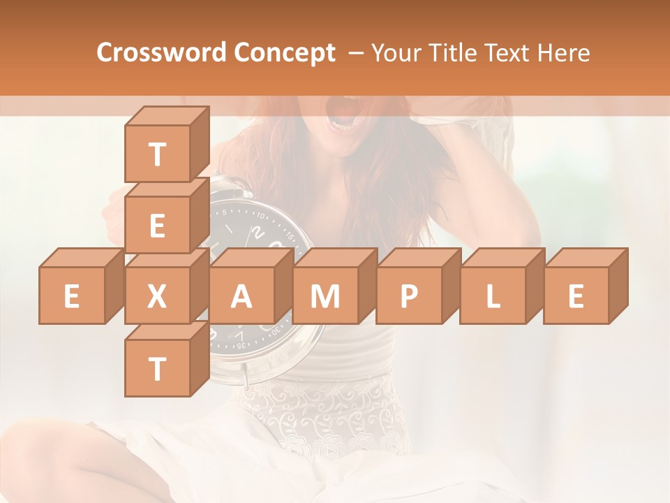 Female White Ring PowerPoint Template