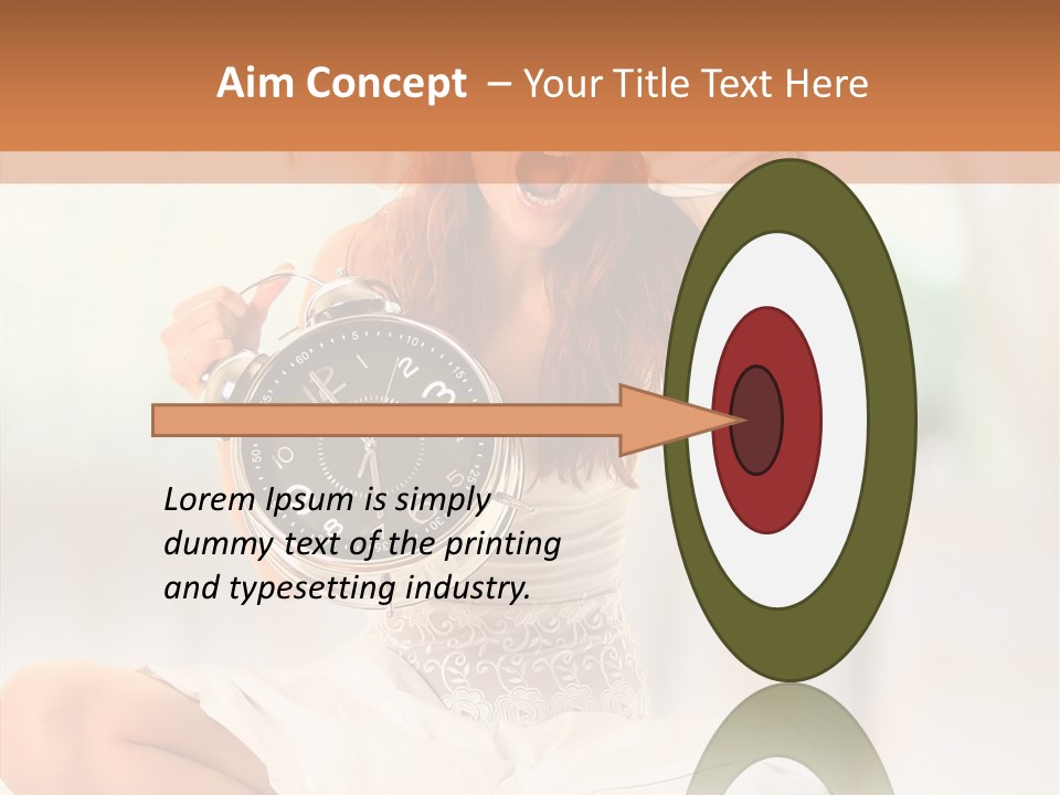 Female White Ring PowerPoint Template