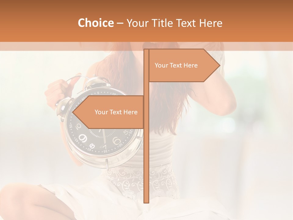 Female White Ring PowerPoint Template