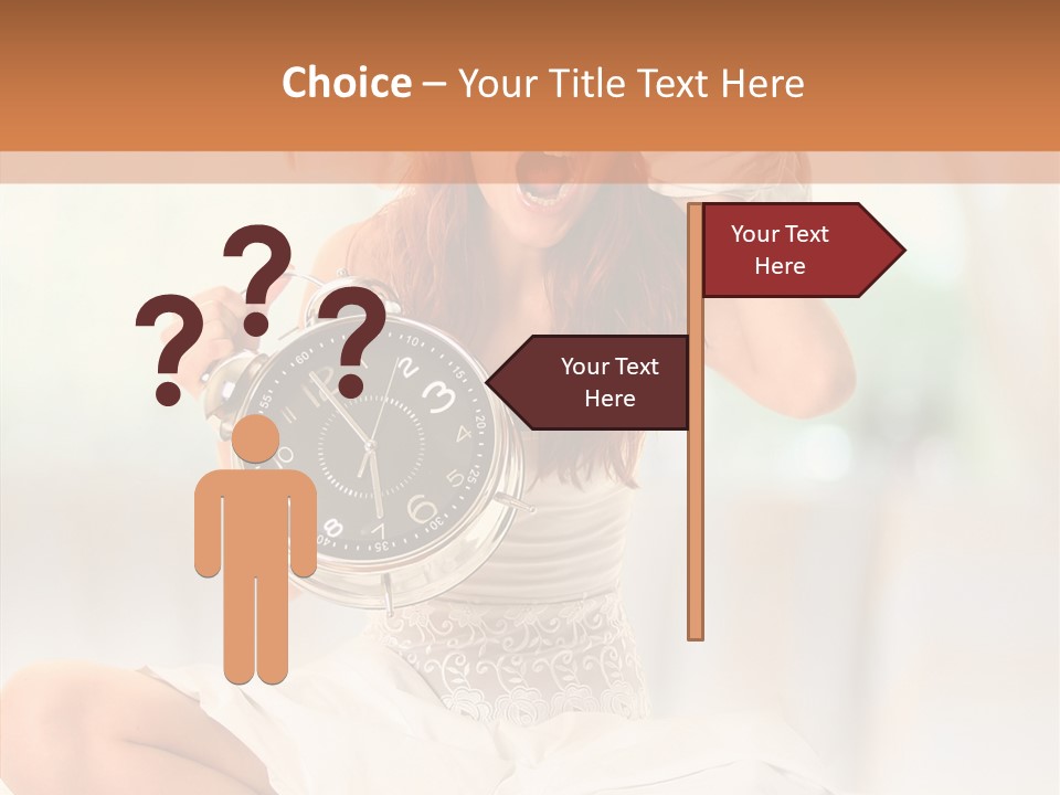 Female White Ring PowerPoint Template