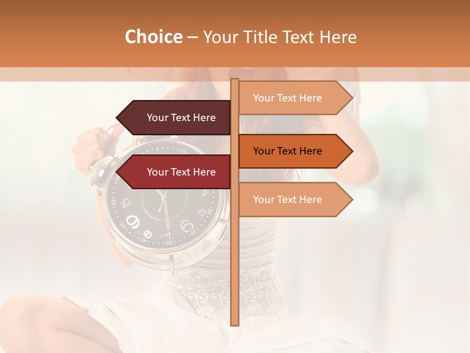 Female White Ring PowerPoint Template