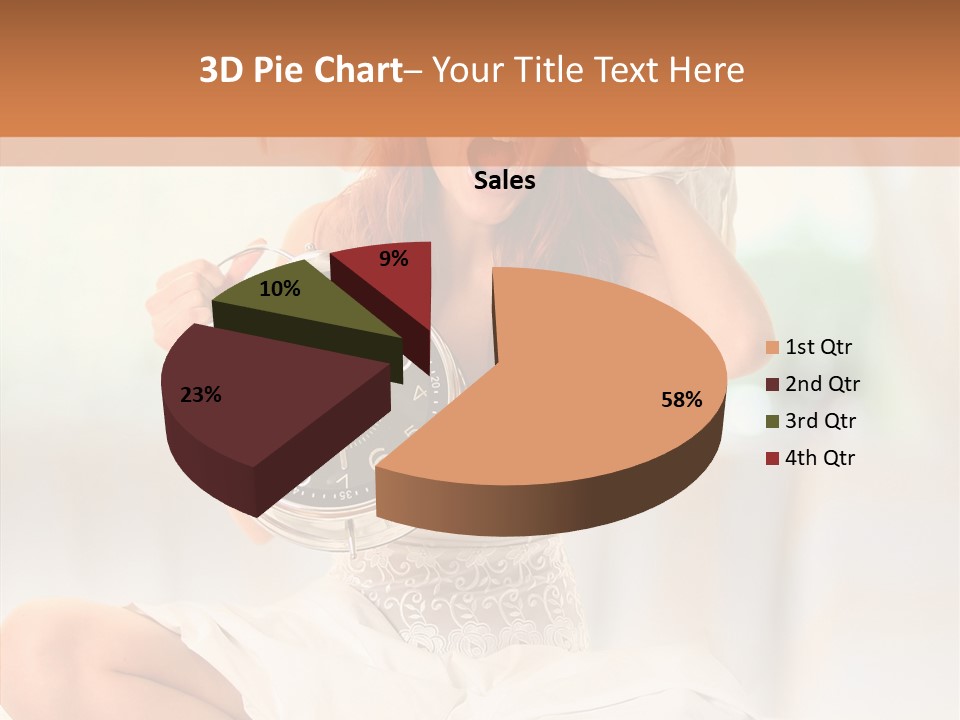 Female White Ring PowerPoint Template