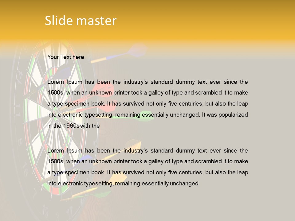 Bulls Eye Illustration Computer Generated PowerPoint Template