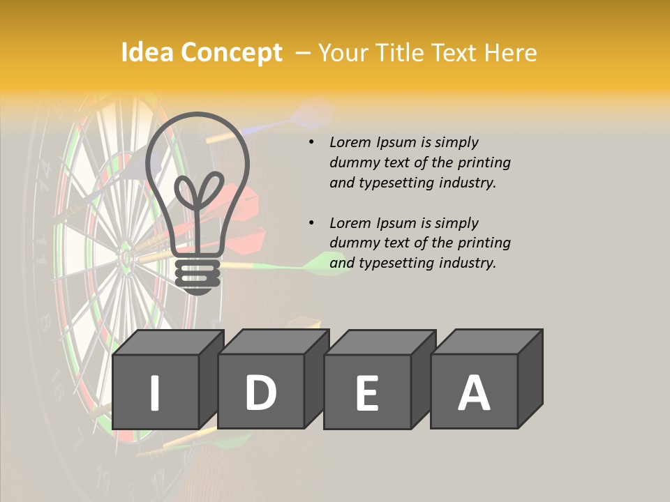 Bulls Eye Illustration Computer Generated PowerPoint Template