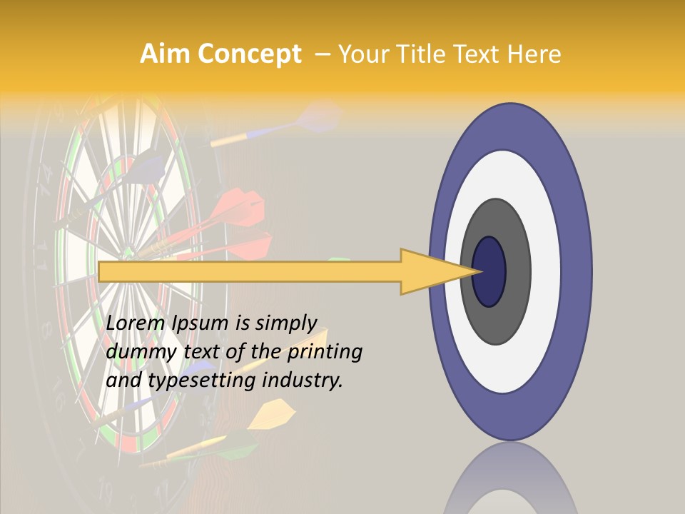 Bulls Eye Illustration Computer Generated PowerPoint Template