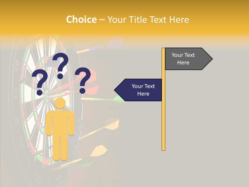 Bulls Eye Illustration Computer Generated PowerPoint Template