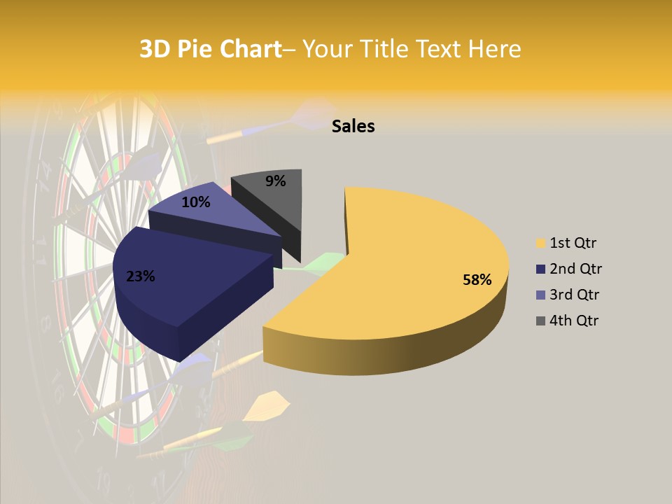 Bulls Eye Illustration Computer Generated PowerPoint Template