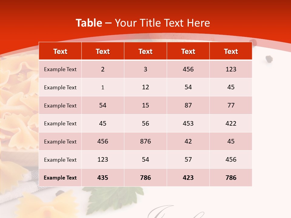 Green Meal Pasta PowerPoint Template