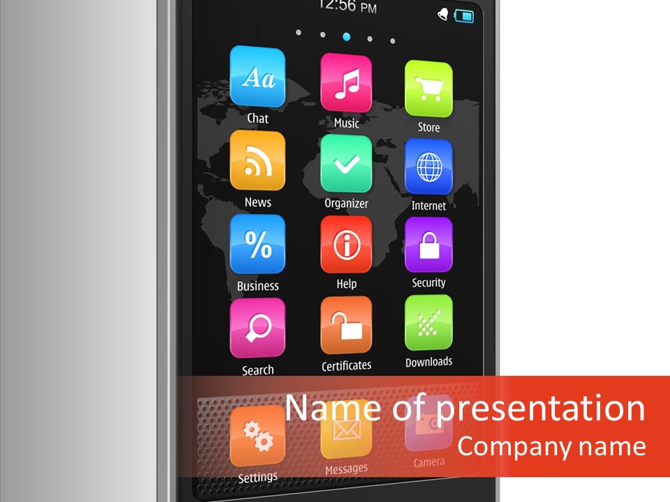 Black Messaging Dialing PowerPoint Template