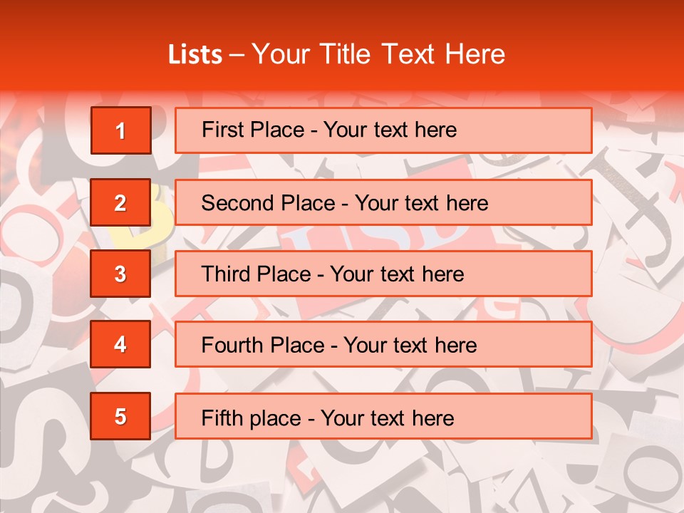 Letters Conditions Cataloger PowerPoint Template
