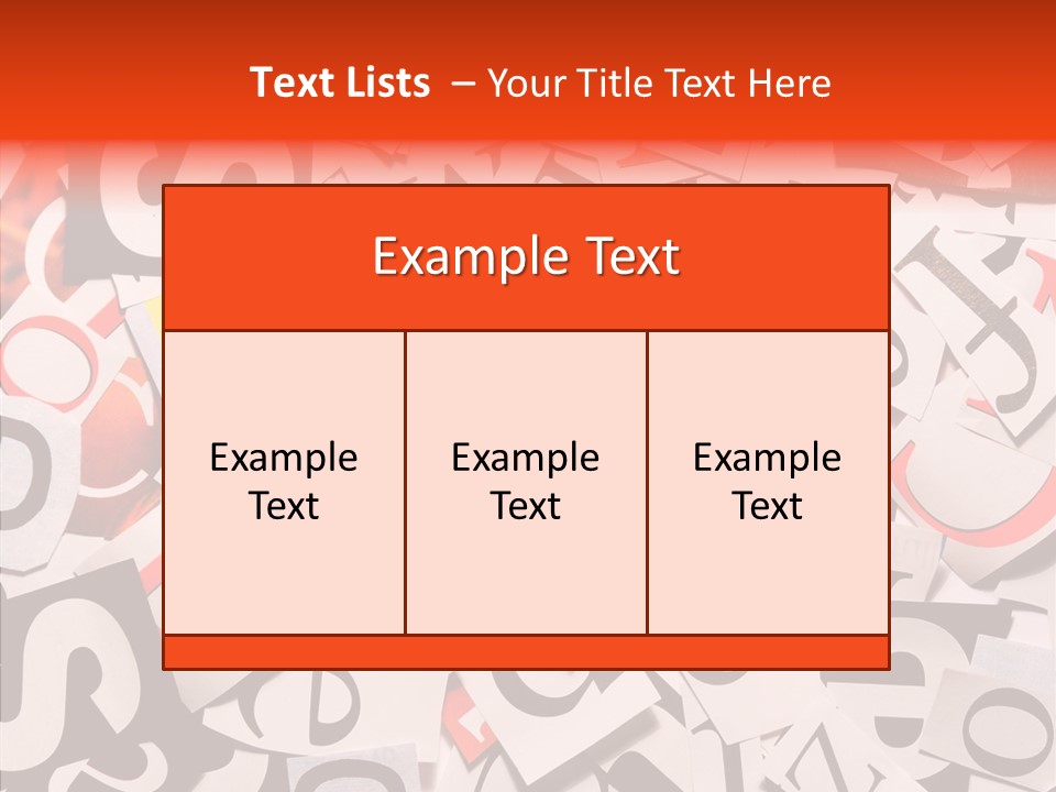 Letters Conditions Cataloger PowerPoint Template