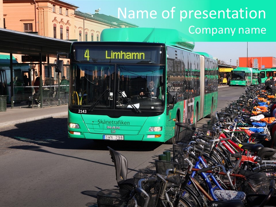 Transit Green Local PowerPoint Template