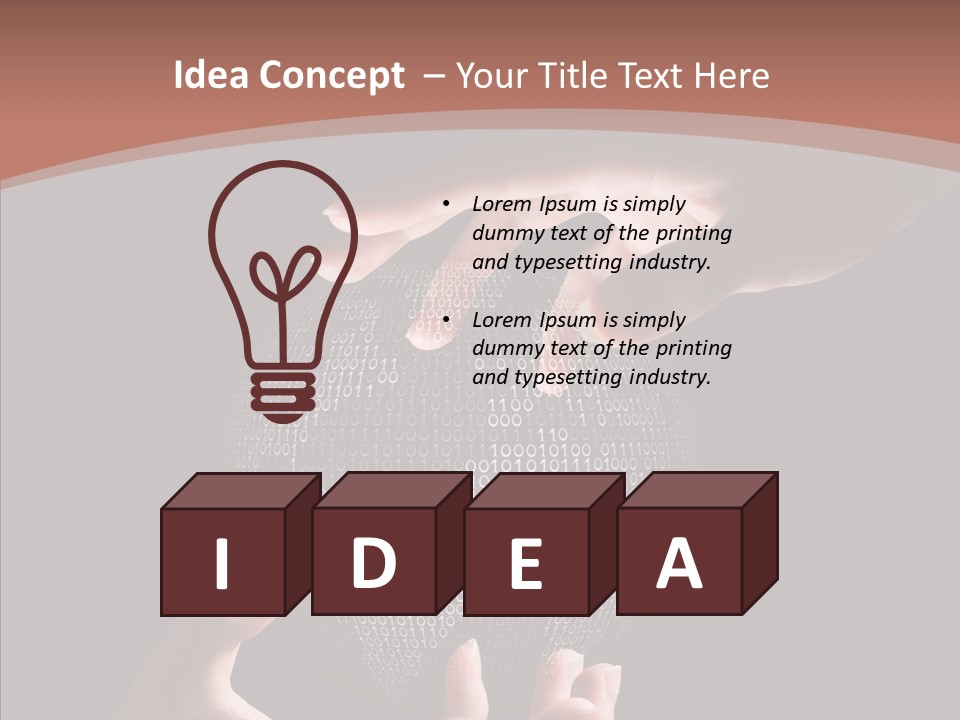 Glow Fingers Unite PowerPoint Template