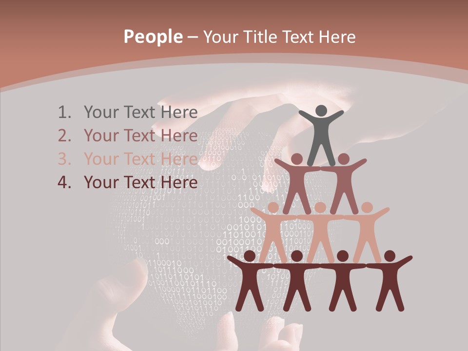 Glow Fingers Unite PowerPoint Template