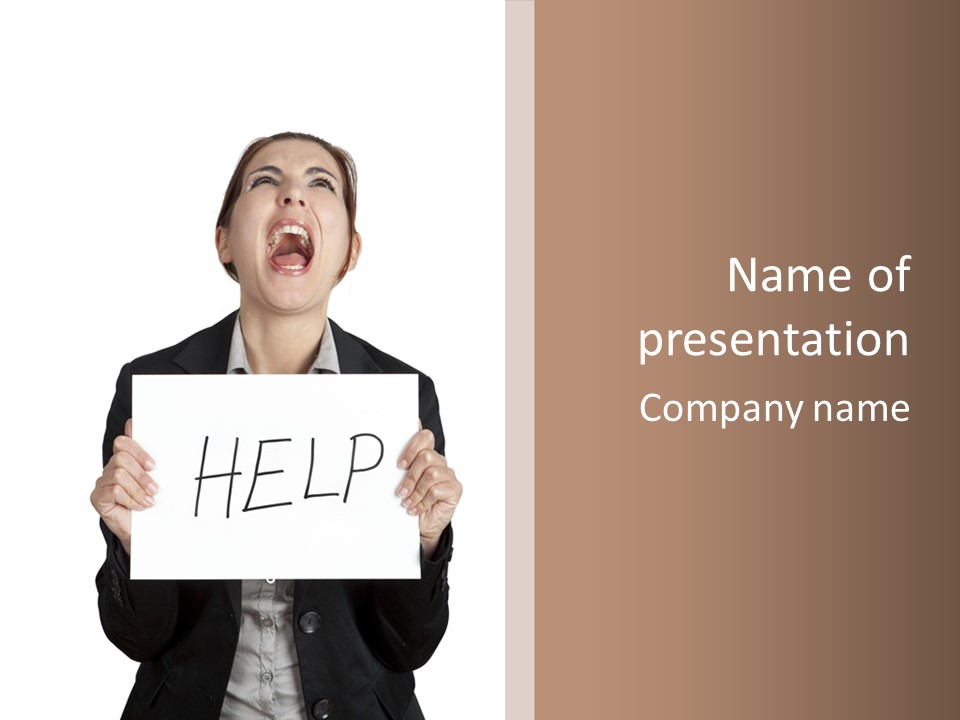 Help Message Women PowerPoint Template