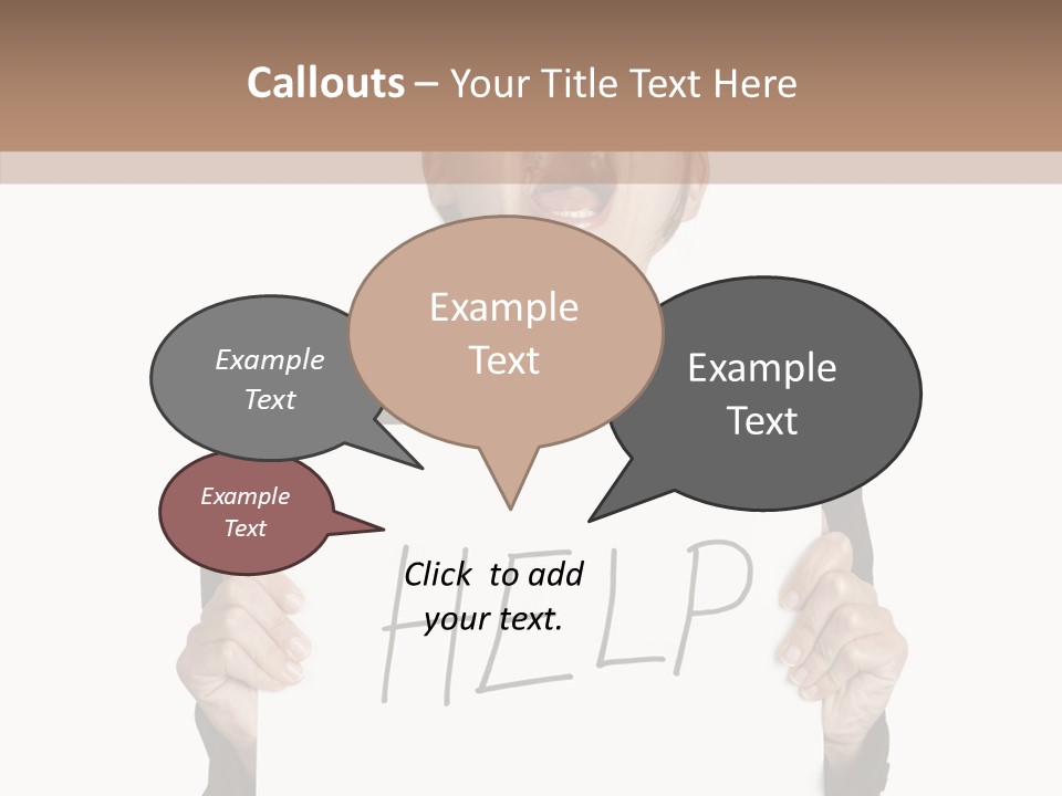 Help Message Women PowerPoint Template