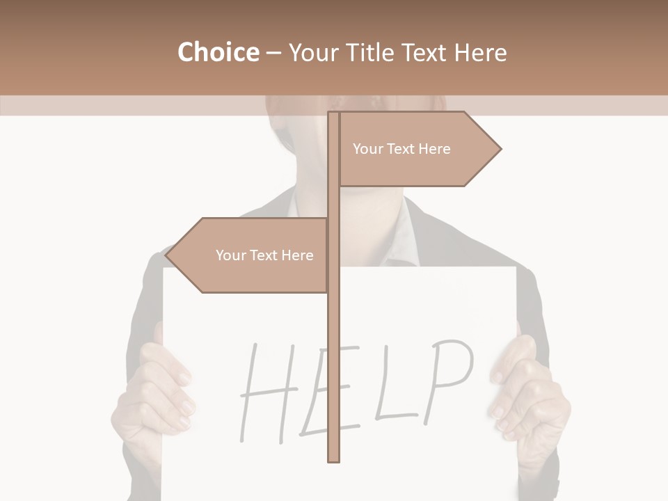 Help Message Women PowerPoint Template