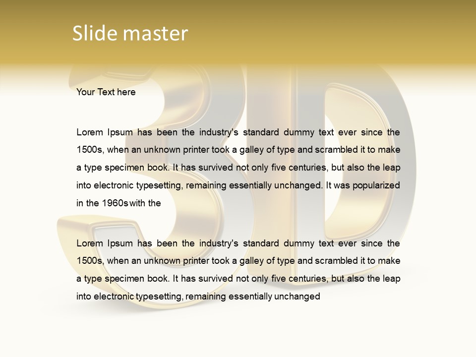 Three Dimensional Large Leisure PowerPoint Template