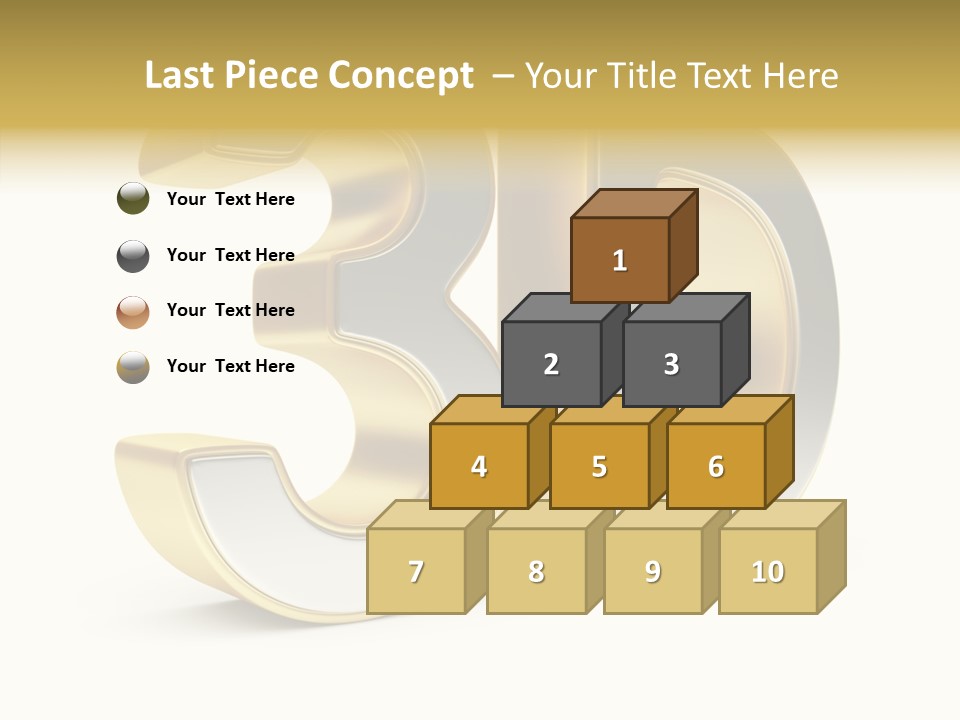 Three Dimensional Large Leisure PowerPoint Template