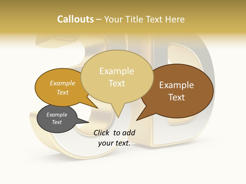 Three Dimensional Large Leisure PowerPoint Template