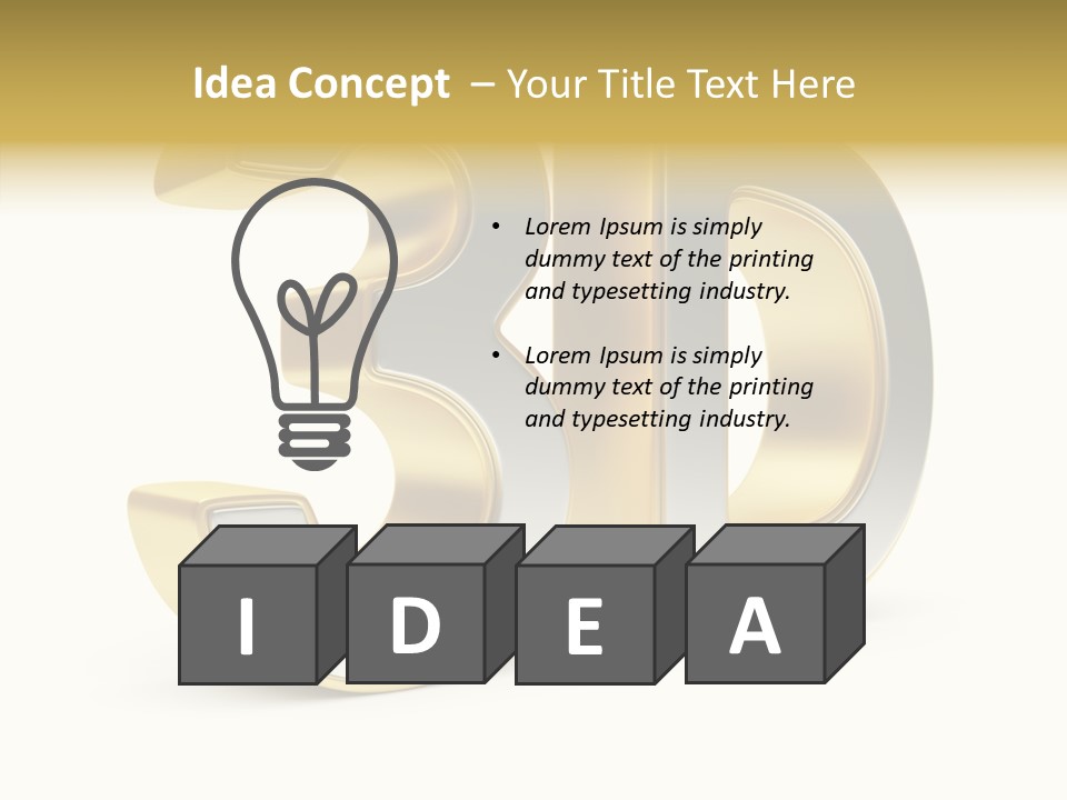 Three Dimensional Large Leisure PowerPoint Template