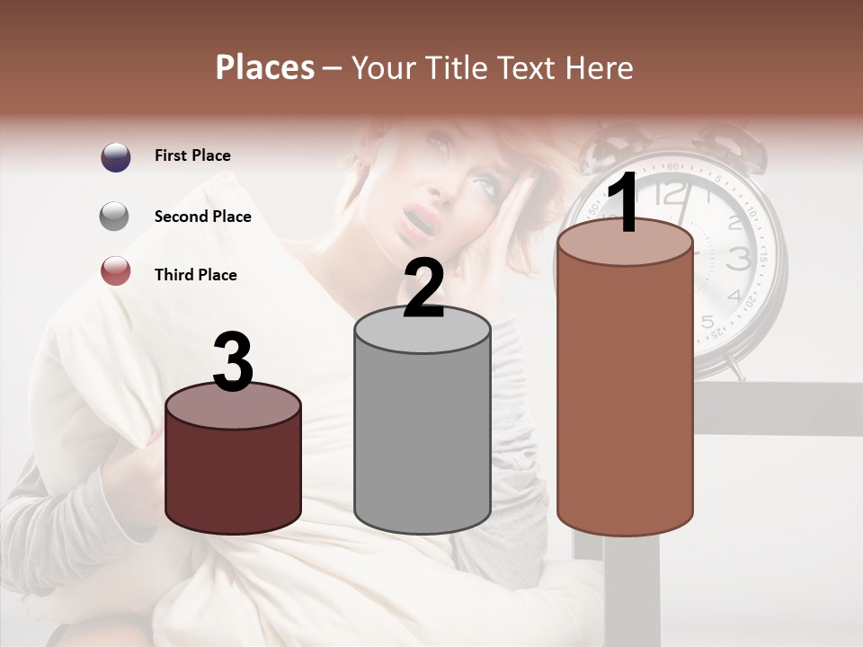 Caucasian Clock Bedding PowerPoint Template