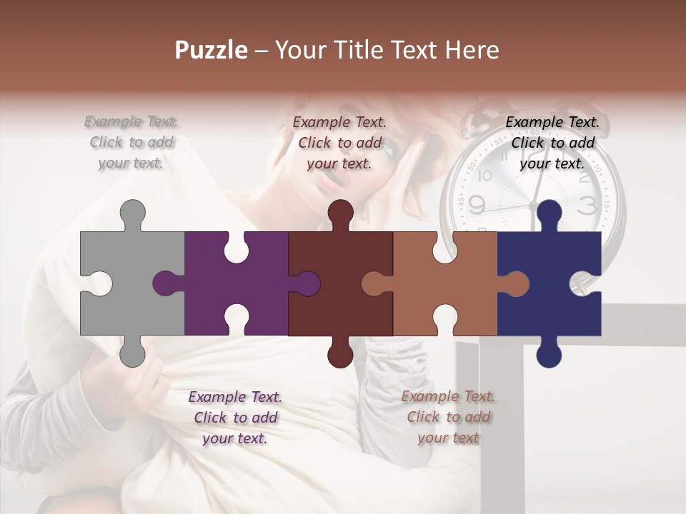 Caucasian Clock Bedding PowerPoint Template