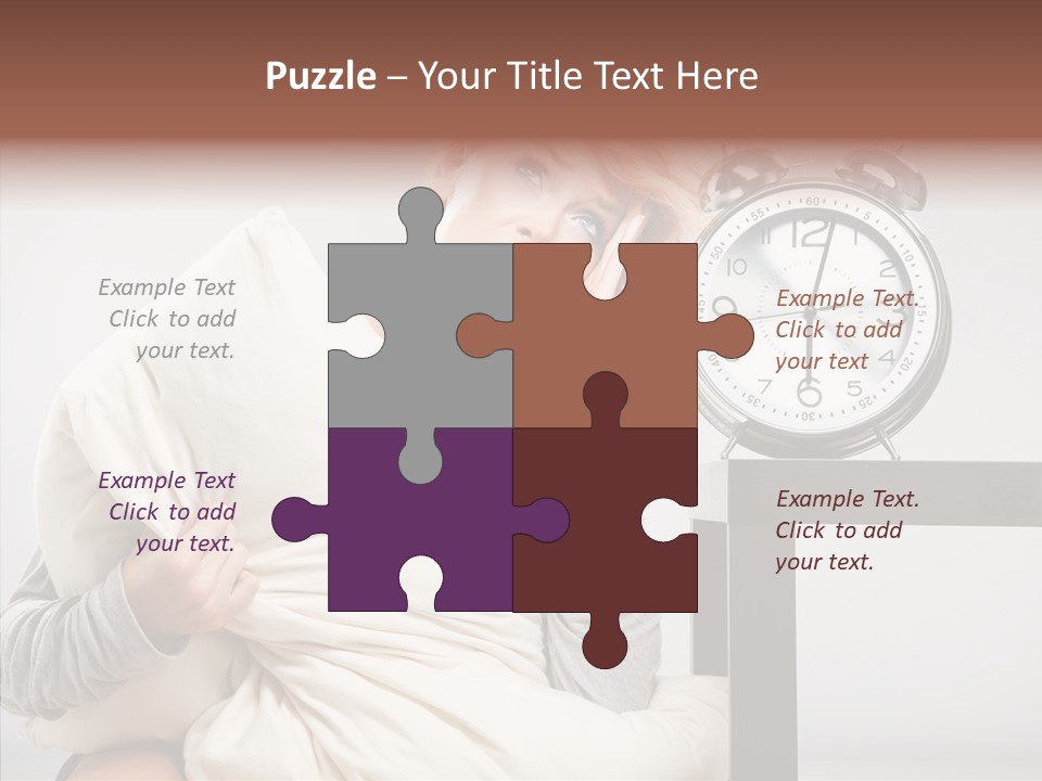 Caucasian Clock Bedding PowerPoint Template