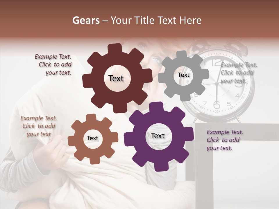 Caucasian Clock Bedding PowerPoint Template