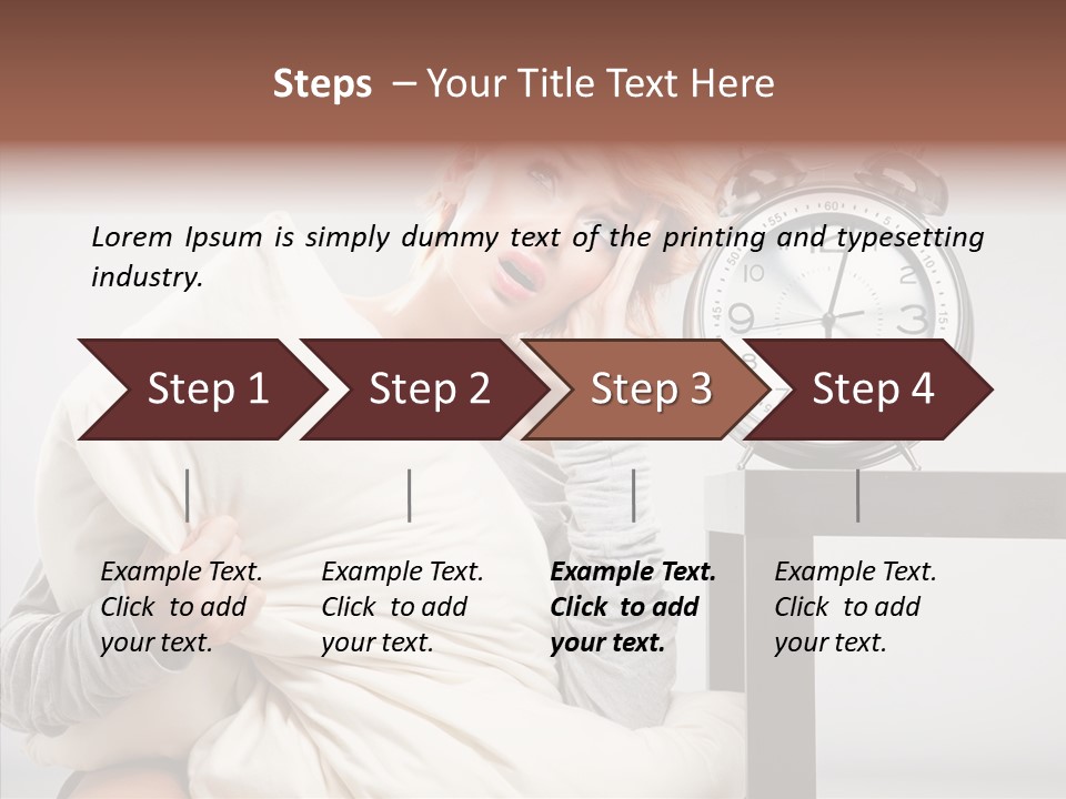 Caucasian Clock Bedding PowerPoint Template