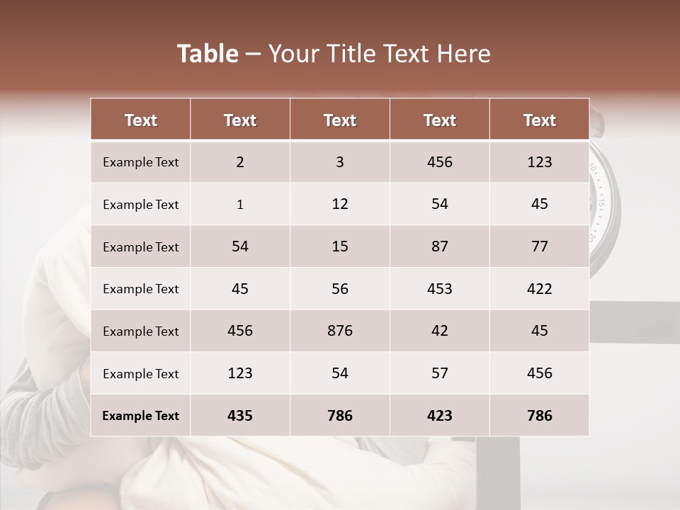 Caucasian Clock Bedding PowerPoint Template