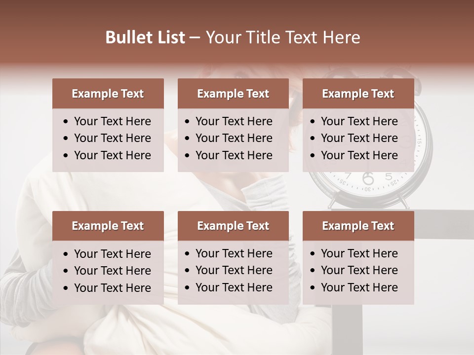 Caucasian Clock Bedding PowerPoint Template