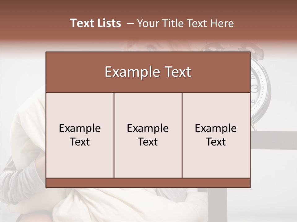 Caucasian Clock Bedding PowerPoint Template