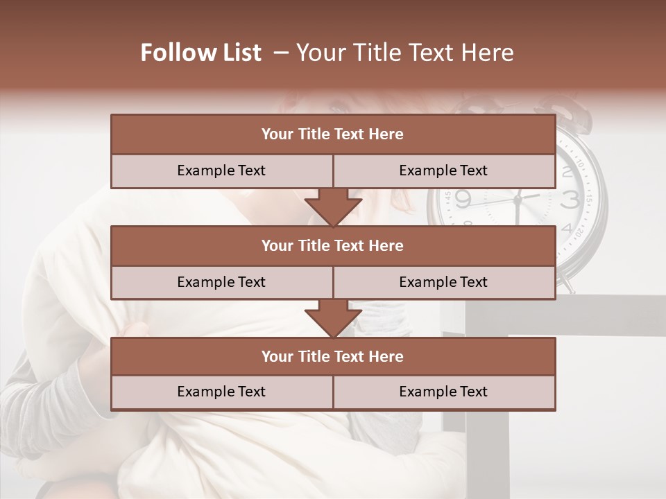 Caucasian Clock Bedding PowerPoint Template