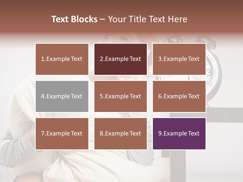 Caucasian Clock Bedding PowerPoint Template