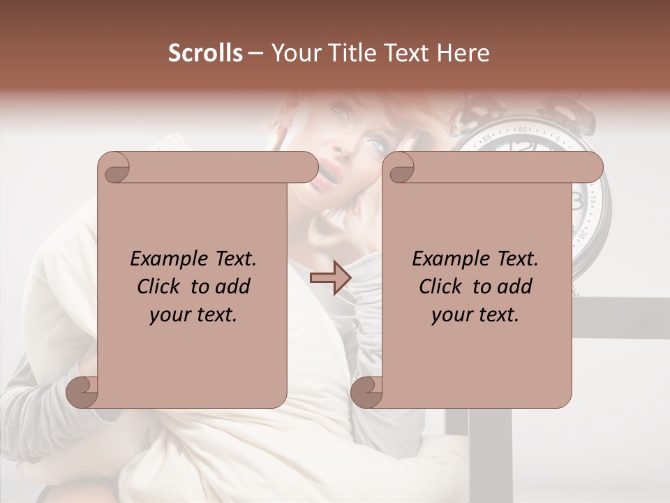 Caucasian Clock Bedding PowerPoint Template