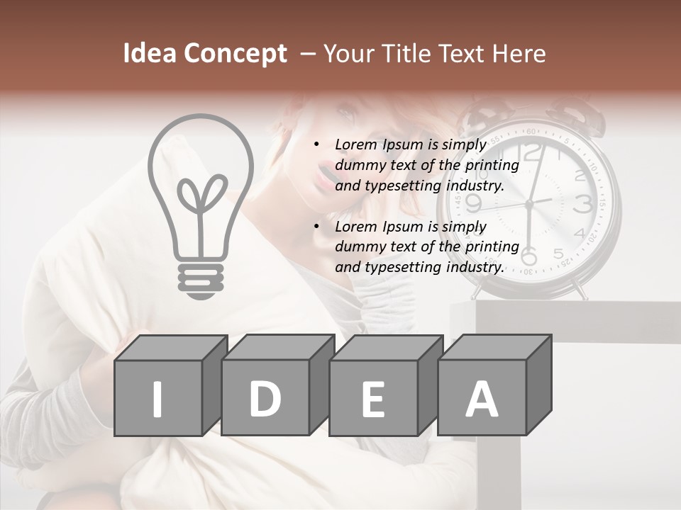 Caucasian Clock Bedding PowerPoint Template