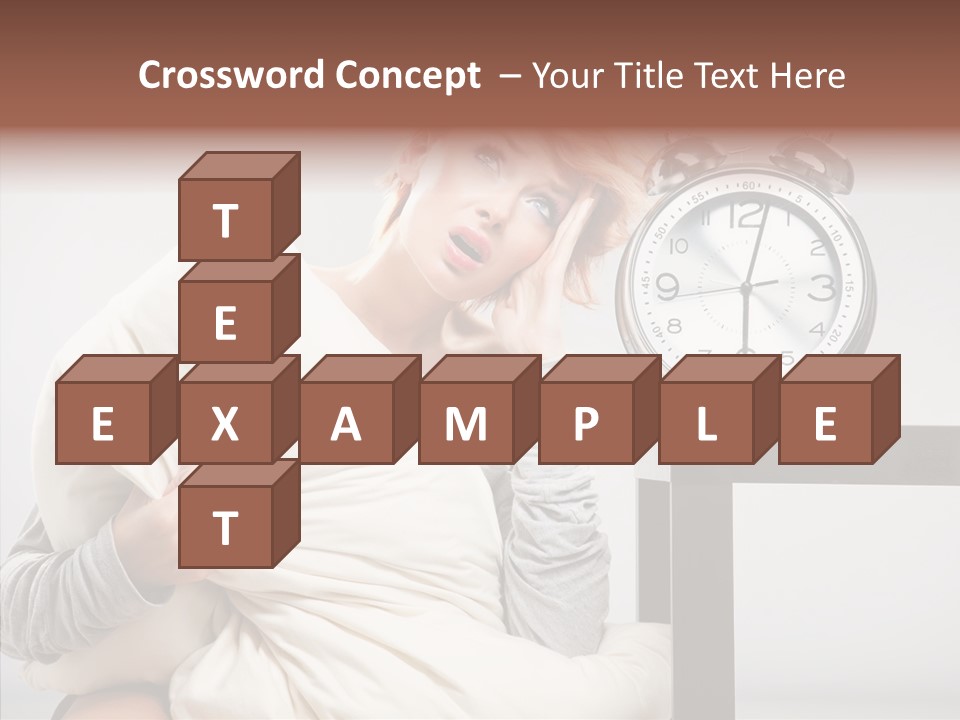 Caucasian Clock Bedding PowerPoint Template